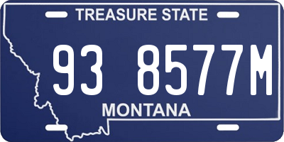 MT license plate 938577M