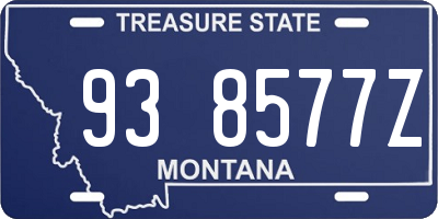 MT license plate 938577Z