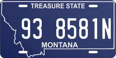 MT license plate 938581N