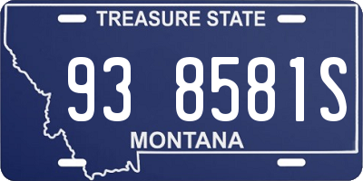 MT license plate 938581S