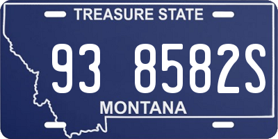 MT license plate 938582S