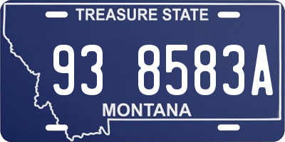MT license plate 938583A