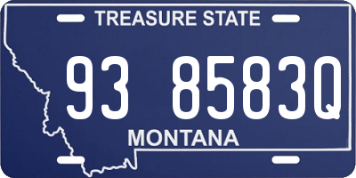 MT license plate 938583Q