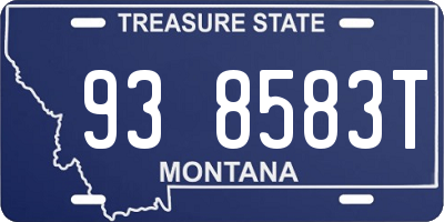 MT license plate 938583T