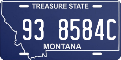 MT license plate 938584C