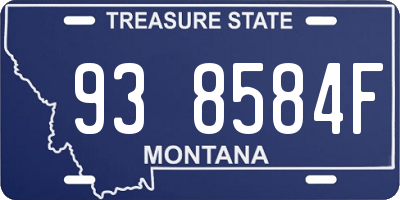 MT license plate 938584F
