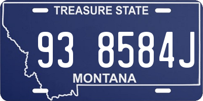 MT license plate 938584J