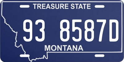 MT license plate 938587D