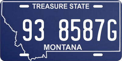 MT license plate 938587G
