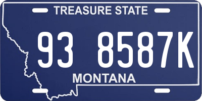 MT license plate 938587K