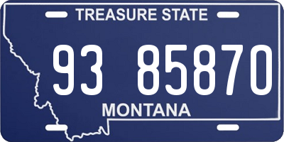 MT license plate 938587O