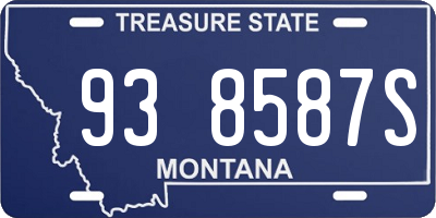 MT license plate 938587S