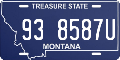 MT license plate 938587U