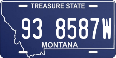 MT license plate 938587W