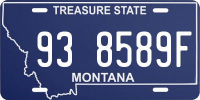 MT license plate 938589F