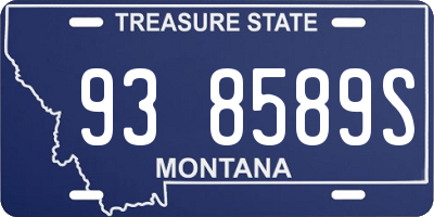 MT license plate 938589S