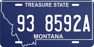 MT license plate 938592A