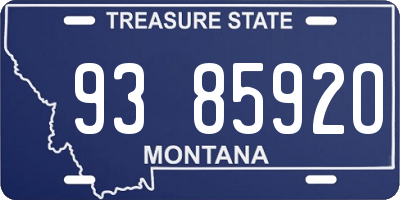 MT license plate 938592O