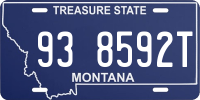 MT license plate 938592T