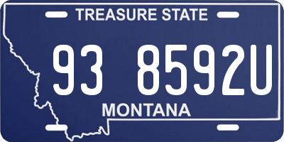 MT license plate 938592U
