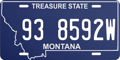 MT license plate 938592W