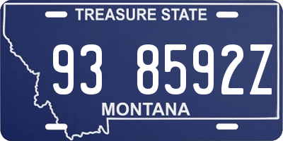 MT license plate 938592Z
