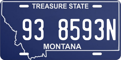 MT license plate 938593N