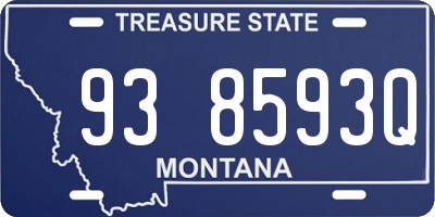 MT license plate 938593Q