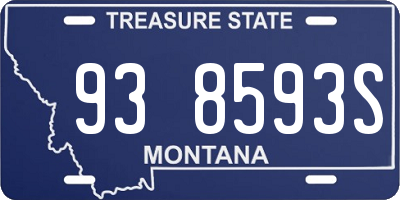 MT license plate 938593S