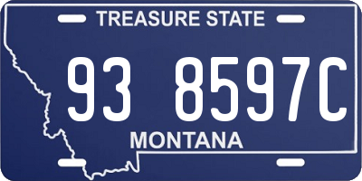 MT license plate 938597C