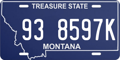 MT license plate 938597K