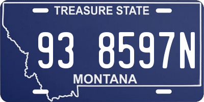 MT license plate 938597N