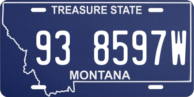 MT license plate 938597W