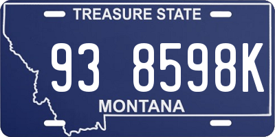 MT license plate 938598K