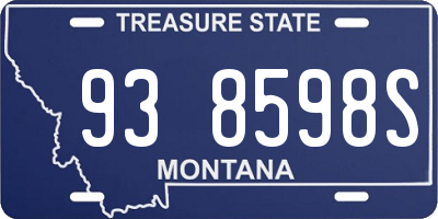 MT license plate 938598S