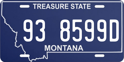 MT license plate 938599D