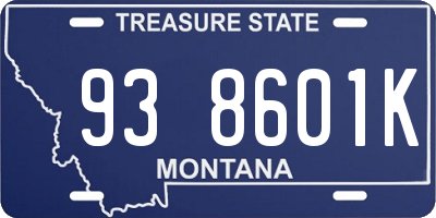 MT license plate 938601K
