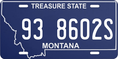 MT license plate 938602S