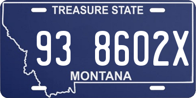 MT license plate 938602X