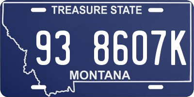 MT license plate 938607K