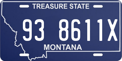 MT license plate 938611X