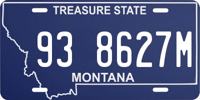 MT license plate 938627M