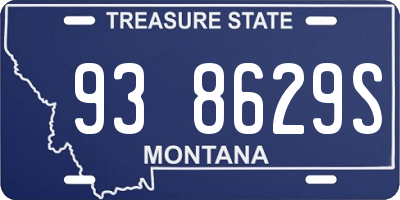 MT license plate 938629S