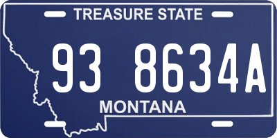 MT license plate 938634A