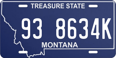 MT license plate 938634K