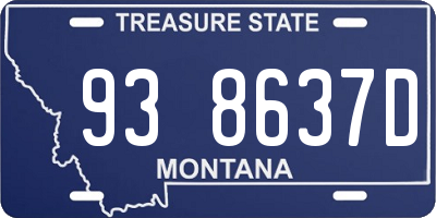 MT license plate 938637D