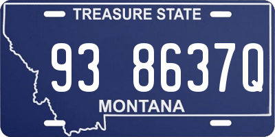 MT license plate 938637Q