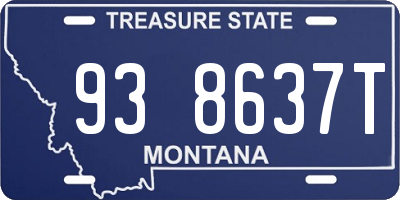 MT license plate 938637T