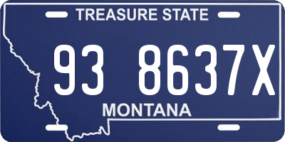 MT license plate 938637X