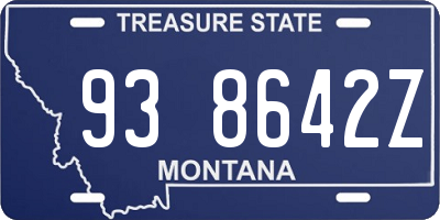 MT license plate 938642Z
